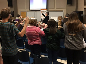 Over 60 flutists attended the Mission Possible Clinic in Indianapolis at Marian University.